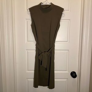 RW&CO Belted Sleeveless Mock-Neck Dress